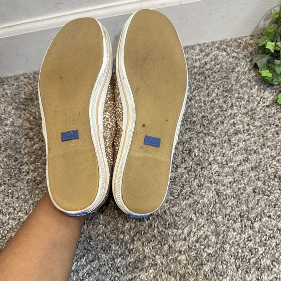 Keds womens Champion Kate Spade Glitter Sneaker Rose Gold Lace Up Size 8.5 Wide - Picture 4 of 9